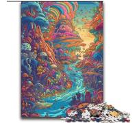 Puzzles de paysages psychédéliques pour Adultes, pour Un Moment de détente à la Maison Chaque pièce est Unique - Jeu Familial Stimulant et Amusant 70x100cm