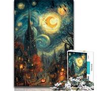 Puzzles de paysages squelettiques d'halloween pour Adolescents, 1 000 pièces, Jeu Familial Anti-Stress, défi Difficile, Collection d'artistes, Beaux-Arts (50x75cm)