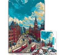 Puzzles de paysages urbains de Londres et de Paris pour Adultes et Adolescents, 1 000 pièces, Aide Le Cerveau à exercer des Jouets addictifs pour cultiver la Patience Une œuvre d'art (38x26cm)