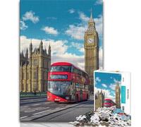 Puzzles de paysages urbains de Londres et de Paris pour Adultes et Adolescents, Jouets éducatifs et éducatifs, Jeux familiaux avec Affiche et fiche de Questions-réponses (38x26cm)