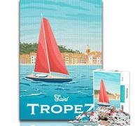 Puzzles de paysages urbains et de plages de France pour Adolescents,1000 Puzzles,pour des Vacances relaxantes et Un Moment de détente Chaque pièce est Unique - Jeu Familial Stimulant et Amusant
