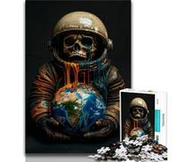 Puzzles de Peinture à l'huile d'astronautes squelettes pour Adultes et Adolescents, Aidez Le Cerveau à exercer des Jouets addictifs pour cultiver la Patience et l'interaction Parent-Enfant (38x26cm)