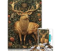 Puzzles de Peinture à l'huile de cerf pour Adultes, Difficiles à compléter, mais Amusants et Humoristiques, Cadeau d'anniversaire, Cadeaux, Art Mural 38x26cm