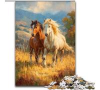 Puzzles de Peinture à l'huile de Cheval 1000 pièces pour Adultes, Jeux éducatifs, décoration d'intérieur, idéal pour la décoration de Bureau (26x38cm)