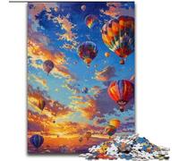 Puzzles de Peinture à l'huile de montgolfières pour Adultes 1000 pièces, Jeux éducatifs à Faire soi-même avec Affiche et fiche de Questions Assorties (50x75cm)