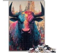 Puzzles de Peinture à l'huile de Taureau pour Adultes 1000 pièces, Jouets éducatifs, Jeux Anti-Stress, Cadeaux d'anniversaire Uniques (26x38cm)