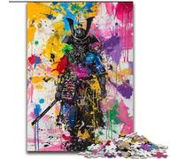 Puzzles de Peinture à l'huile Ninja Samurai pour Adolescents, Puzzle de 1000 pièces, Jeux Amusants, décoration Murale, Cadeaux d'anniversaire et de Noël Uniques (26x38cm)