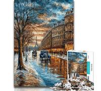 Puzzles de Peinture à l'huile Tour Eiffel pour Adultes et Adolescents, Puzzle de 1000 pièces, Jouets de Jeu stimulants, Chaque pièce est Unique - Jeu Familial Amusant et Stimulant 50x75cm