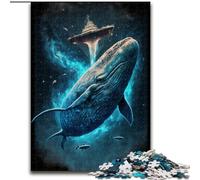 Puzzles de Peinture de Baleines spatiales pour Adultes 1000 pièces, Jeux éducatifs, décoration d'intérieur, Convient pour la décoration de Bureau (50x75cm)