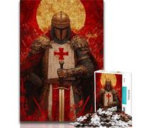 Puzzles de Peinture de Chevalier médiéval 1000 pièces pour Adolescents, Assemblage de Motifs Amusant à la Maison, Cadeau d'anniversaire, Cadeaux de Voyage 50x75cm