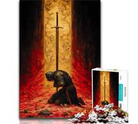 Puzzles de Peinture de Chevalier médiéval pour Adultes 1000 pièces, Staycation Kill Time, Chaque pièce est Unique - Jeu Familial Stimulant et Amusant (38x26cm)