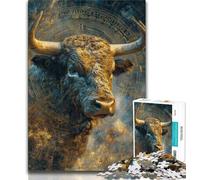 Puzzles de Peinture de Taureau pour Adultes et Adolescents 1000 pièces, Aidez Le Cerveau à exercer des Jouets addictifs pour cultiver la Patience Une œuvre d'art (75x50cm)