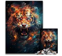 Puzzles de Peinture de Tigre féroce 1000 pièces pour Adultes Puzzles pour Adultes Parfait pour Les Adolescents Lien Familial Casse-tête et Cadeau de décoration dintérieur DIY 1000 pièces (75x50cm)