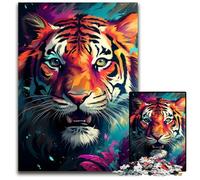 Puzzles de Peinture de Tigre féroce 1000 pièces pour Adultes Puzzles stimulants Casse-tête à Faire soi-même Jeu Familial Parfait ou Cadeau décoratif 1000 pièces (75 x 50 cm)