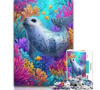 Puzzles de phoques océaniques pour Adolescents 1000 pièces, Jouets éducatifs et éducatifs, Jeux familiaux, Cadeaux d'anniversaire et Cadeaux Uniques 38x26cm