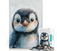 Puzzles de Pingouins Aquarelle 1000 pièces,Jeu de développement cognitif,Surface Lisse sans bavures,activité relaxante en Groupe à l'intérieur (38x26cm)