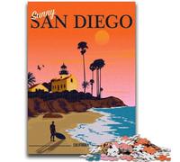 Puzzles de Plage de San Diego, Californie, pour Adultes, 1 000 pièces, pour stimuler Le Cerveau, Jouets addictifs pour cultiver la Patience, adaptés aux Couples (38x26cm)