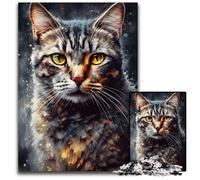 Puzzles de Portraits de Chats à l'huile pour Adultes, 1 000 Puzzles pour Adolescents et Adolescents, pour Les Anniversaires et Les fêtes 26x38cm/10,23x14,96 Pouces