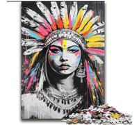 Puzzles de Princesse Indienne Graffiti pour Adultes et Adolescents, Puzzles intéressants pour réduire Le Stress et interagir avec Les Parents (70x100cm)