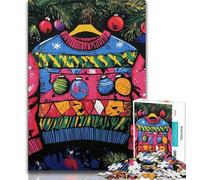 Puzzles de Pulls de Noël pour Adolescents, Difficiles à compléter mais Amusants et Humoristiques avec Affiche et fiche de Questions-réponses Assorties (50x75cm)