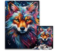 Puzzles de Renards colorés bizarres 1000 pièces pour Adultes Puzzles Parfaits pour Les Parents, Les Amoureux, Les Amis - 14 Ans et Plus 50x75cm/19,68x29,52 Pouces