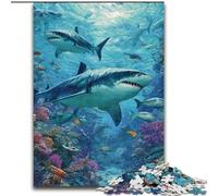 Puzzles de Requins sous-Marins pour Adultes, 1000 pièces, à partir de 14 Ans, décoration Murale, Cadeaux d'anniversaire et Cadeaux Uniques (26x38cm)
