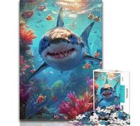 Puzzles de Requins sous-Marins pour Adultes et Adolescents Aidez Le Cerveau à exercer des Jouets addictifs pour cultiver la Patience Une œuvre d'art (38x26cm)