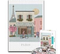 Puzzles de Rue parisiens pour Adultes et Adolescents, Puzzles pour Tuer Le Temps avec des pièces de Formes aléatoires entièrement emboîtables 75x50cm