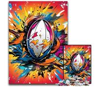 Puzzles de Rugby colorés de 1 000 pièces pour Adultes, Puzzles Difficiles pour Adultes, pour Les Vacances et décoration intérieure 50x75cm / 19,68x29,52 Pouces
