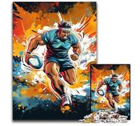 Puzzles de Rugby colorés pour Adultes, Puzzles en Bois de 1 000 pièces pour Adultes, Casse-tête Stimulant pour Adolescents, soirée de Jeux en Famille Amusante 50x75cm / 19,68x29,52 Pouces