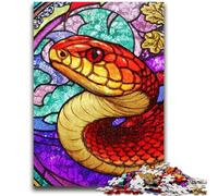 Puzzles de Serpents en vitrail pour Adolescents, Puzzle de 1 000 pièces, Difficile à Terminer, mais Amusant et Humoristique, décoration d'intérieur et Cadeaux Uniques (38x26cm)
