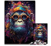 Puzzles de singes colorés et bizarres pour Adultes, 1000 pièces, Casse-tête Stimulant pour Adolescents, soirée de Jeux en Famille Amusante, 26x38cm/10,23x14,96 Pouces