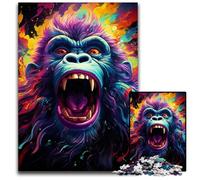 Puzzles de singes colorés et bizarres pour Adultes,Puzzles en Bois de 1000 pièces pour Adultes et Adolescents,soirée de Jeux en Famille,idée Cadeau stimulante pour Le Cerveau 50x75cm