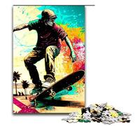 Puzzles de Skateboard 1000 pièces pour Adultes Cadeaux d'anniversaire pour Adolescents de 14 Ans et Plus 75 x 50 cm
