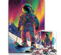 Puzzles de Ski d'astronautes pour Adolescents, Puzzle de 1 000 pièces, Difficile à compléter, mais Amusant et Humoristique, décoration d'intérieur Unique et Cadeaux 50x75cm