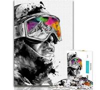Puzzles de Ski pour Adultes et Adolescents, Jouets éducatifs et éducatifs, Jeux familiaux avec Affiche et fiche de Questions-réponses (75x50cm)