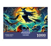 Puzzles de Sorcière pour Adultes et Enfants. 1000 Pièces, Excellents Cadeaux, Jouet de Défi, Jeu Éducatif, Décoration de Maison, Idées Cadeaux pour Jeux Éducatifs, 52x38cm/1000pcs