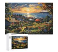 Puzzles De Sports De Sunset Over The Harbour 1000 Pièces pour Adultes Et Enfants Puzzle Jeux ÉduChatifs, Jeu Familial Amusant （75×50cm）