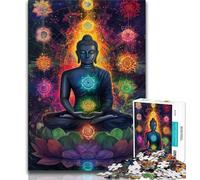 Puzzles de Statues de Bouddha pour Adolescents, Puzzle de 1000 pièces, Anti-Stress, Vacances à la Maison, Tuer Le Temps avec Affiche Assortie et Feuille de Questions 38x26cm