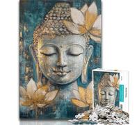 Puzzles de Statues de Bouddha pour Adultes Puzzle de 1000 pièces, Aide Le Cerveau à exercer des Jouets addictifs pour cultiver la Patience Une œuvre d'art 38x26cm