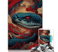 Puzzles de Style Chinois Serpent 1000 pièces pour Adolescents, Cadeaux, Jeu de Quiz, décoration Murale, Cadeaux d'anniversaire et de Noël Uniques 50x75cm