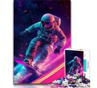 Puzzles de Surf d'astronautes pour Adultes 1000 pièces, Staycation Kill Time, Chaque pièce est Unique - Jeu Familial Stimulant et Amusant (38x26cm)