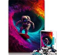 Puzzles de Surf Spatial Astronaute 1000 pièces pour Adolescents, Jouet éducatif et décompressant, Cadeau d'anniversaire, décoration Murale (38x26cm)