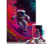 Puzzles de Surf Spatial Astronaute 1000 pièces pour Adultes, Jouets éducatifs et décompressants, Cadeaux et Jouets exceptionnels 38x26cm