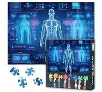 Puzzles de technologie médicale 1000 pièces pour adultes comme cadeau soins de santé difficiles puzzles à thème pour la famille Soirée de jeu Corps humain Analyse des données Puzzle Art 50 cm x 70 cm