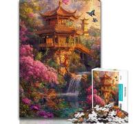 Puzzles de Temple de Style Chinois pour Adolescents, aident Le Cerveau à exercer des Jouets addictifs pour cultiver la Patience Une œuvre d'art 50x75cm