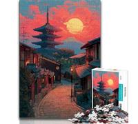 Puzzles de Temple de Style Japonais 1000 pièces pour Adolescents, aident Le Cerveau à exercer des Jouets addictifs pour cultiver la Patience et l'interaction Parent-Enfant (38x26cm)