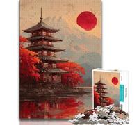 Puzzles de Temple de Style Japonais 1000 pièces pour Adolescents, Jeu Familial Anti-Stress, défi Difficile, Cadeaux pour Amis et Famille (75x50cm)