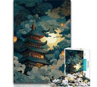 Puzzles de Temple de Style Japonais pour Adolescents, 1 000 pièces, Jouets éducatifs, Jeux familiaux, Cadeaux d'anniversaire, Cadeaux (50x75cm)