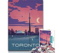 Puzzles de Toronto pour Adolescents, Aidez Le Cerveau à exercer des Jouets addictifs pour cultiver la Patience Une œuvre d'art 38x26cm